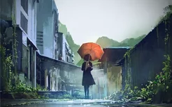 梦见撑着伞在雨中步行