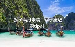 狮子满月来临！双子座避雷tips！