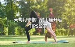 天蝎月来临！射手座开运TIPS公开